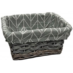 Καλάθι μπαμπού με ύφασμα εσωτερικά γκρι 22x16x11cm ΚΩΔ.05-950-2847-1