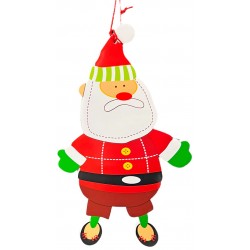 Άγιος Βασίλης διακοσμητικός Κρεμαστός αφρώδες πολύχρωμο 27x50cm 04.KT-150112 ΚΩΔ.10565