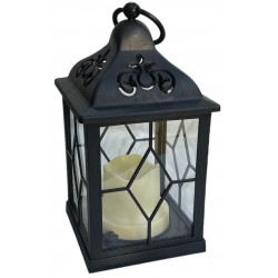 Φανάρι πλαστικό μπαταρίας θερμό φως 10x10x20cm μαύρο ΚΩΔ.05-950-2959