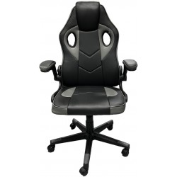 Καρέκλα γραφείου gaming με ανοιγόμενα μπράτσα και πλάτη κάθισμα pvc γκρι 70x60x109-119cm ΜΒ9834 ΚΩΔ.9834