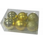 Μπάλα πλαστική Glitter-ματ-γυαλιστερή σετ 6 τεμαχίων χρυσό 6cm 53052-2 ΚΩΔ.10810