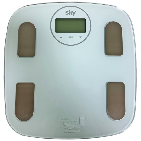 Ψηφιακή Ζυγαριά 180 κιλών με λιπομέτρηση Sky EF872H λευκό 30x31x2cm ΚΩΔ.8605