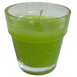 Κερί αντικουνουπικό σε ποτήρι γυάλινο σε χρώμα πράσινο 7x7cm ΚΩΔ.9480