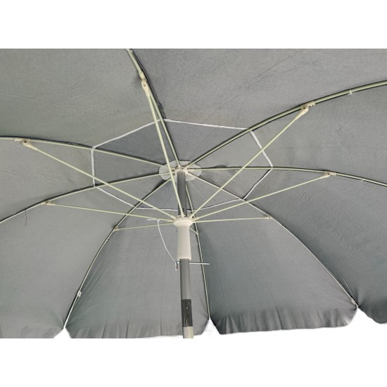 Ομπρέλα παραλίας αλουμινίου με ακτίνες fiberglass Polyester 180gr 230cm μπλε ΚΩΔ.8290
