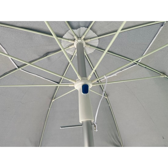 Ομπρέλα παραλίας αλουμινίου με ακτίνες fiberglass Polyester 180gr 230cm μπλε ΚΩΔ.8290