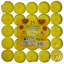 Κεριά ρεσώ citronella σετ 25 τεμαχιών 4 ώρες καύσης κίτρινο ΚΩΔ.9631