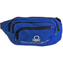 Τσαντάκι μέσης με 3 φερμουάρ United colors of Benetton μπλε 36x16cm ΚΩΔ.9634