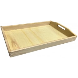Δίσκος ξύλινος από ξύλο οξιάς με χειρολαβή καφέ 55x39x7cm ΚΩΔ.7649