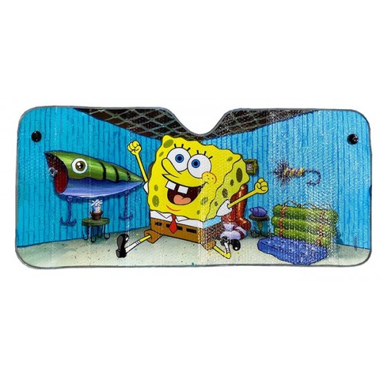 Ηλιοπροστασία αυτοκινήτου αλουμινίου Sponge Bob 60x130cm 2384 ΚΩΔ.12567