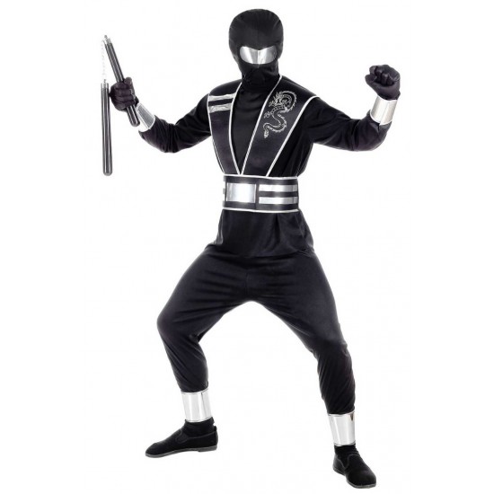 Mirror Ninja στολή παιδική σε μαύρο χρώμα ηλικία 7-8 ετών 5152-2 ΚΩΔ.11186