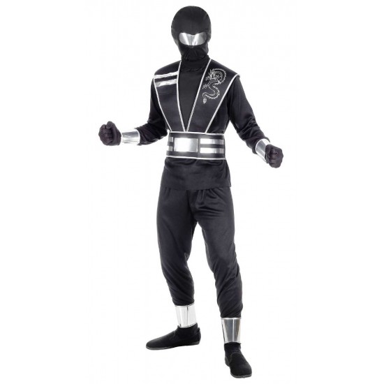 Mirror Ninja στολή παιδική σε μαύρο χρώμα ηλικία 7-8 ετών 5152-2 ΚΩΔ.11186