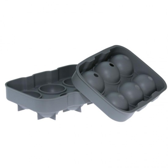 Παγοθήκη σιλικόνης 6 θέσεων σφαίρα 18x12,7cm γκρι 1023 ΚΩΔ.11332