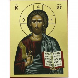 Εικόνα χρυσοτυπία ξύλινη ΙΗΣΟΥΣ ΧΡΙΣΤΟΣ 15x20cm καφέ 2380 ΚΩΔ.11729