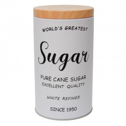 Βάζο καφέ ζάχαρης μεταλλικό λευκό 9x15cm 1832 ΚΩΔ.11751