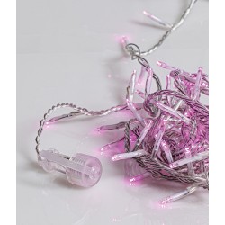 100 φωτάκια LED με 8 προγράμματα και επέκταση 3+5 μέτρα,διάφανο καλώδιο ροζ λαμπάκι 63352 ΚΩΔ.13483