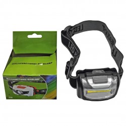 Φακός κεφαλής με led strip 6x4x3cm σε μαύρο χρώμα 88-461