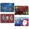 Χαλάκι εξώπορτας βαρύ xmas μπορντώ 58x38cm 93-2427 KΩΔ.13401