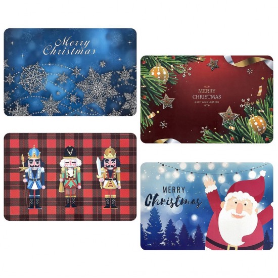 Χαλάκι εξώπορτας βαρύ xmas μπορντώ 58x38cm 93-2427 KΩΔ.13401