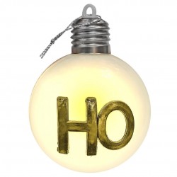 Μπάλα xmas μπαταρίας με φως σε ασημί χρώμα 8cm 93-3782