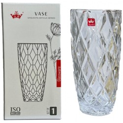 Ανθοδοχείο γυάλινο σκαλιστό διάφανο 11x23cm 3736902 ΚΩΔ.12484 Ανθοδοχείο γυάλινο σκαλιστό διάφανο 11x23cm 3736902 ΚΩΔ.12484