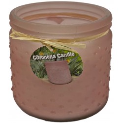 Κερί ρεσώ citronella σε γυάλινη θήκη ροζ 10x12,5cm 05-950-3046