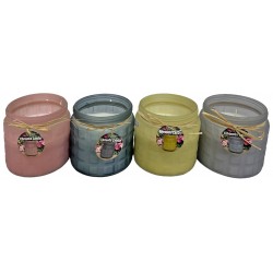 Κερί ρεσώ citronella σε γυάλινη θήκη ροζ 11x12cm 05-950-3047