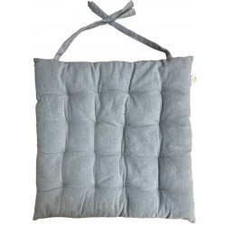 Μαξιλάρι καρέκλας βαμβακερό με δέσιμο 40x40x4cm σκούρο γκρι 39-958-0449 Μαξιλάρι καρέκλας βαμβακερό με δέσιμο 40x40x4cm σκούρο γκρι 39-958-0449