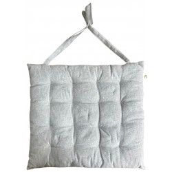 Μαξιλάρι καρέκλας βαμβακερό με δέσιμο 40x40x4cm γκρι 39-958-0448 Μαξιλάρι καρέκλας βαμβακερό με δέσιμο 40x40x4cm γκρι 39-958-0448