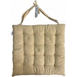 Μαξιλάρι καρέκλας βαμβακερό με δέσιμο 40x40x4cm μπεζ 39-958-0450