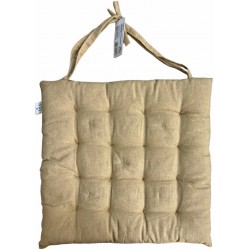 Μαξιλάρι καρέκλας βαμβακερό με δέσιμο 40x40x4cm μπεζ 39-958-0450 Μαξιλάρι καρέκλας βαμβακερό με δέσιμο 40x40x4cm μπεζ 39-958-0450