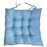 Μαξιλάρι καρέκλας polyester με γέμιση από σιλικονούχα βάτα καρώ γαλάζιο 40x40x4cm 39-950-2033 ΚΩΔ.11143