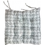 Μαξιλάρι καρέκλας polyester με γέμιση από σιλικονούχα βάτα καρώ γκρι 40x40x4cm 39-950-2036 ΚΩΔ.11146