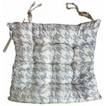 Μαξιλάρι καρέκλας polyester με γέμιση από σιλικονούχα βάτα καρώ γκρι 40x40x4cm 39-950-2036 ΚΩΔ.11147