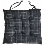 Μαξιλάρι καρέκλας polyester με γέμιση από σιλικονούχα βάτα καρώ μαύρο 40x40x4cm 39-950-1896 ΚΩΔ.11151