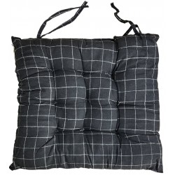 Μαξιλάρι καρέκλας polyester με γέμιση από σιλικονούχα βάτα καρώ μαύρο 40x40x4cm 39-950-1896 ΚΩΔ.11151 Μαξιλάρι καρέκλας polyester με γέμιση από σιλικονούχα βάτα καρώ μαύρο 40x40x4cm 39-950-1896 ΚΩΔ.11151