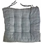 Μαξιλάρι καρέκλας polyester με γέμιση από σιλικονούχα βάτα καρώ γκρι 40x40x4cm 39-950-1896 ΚΩΔ.11149