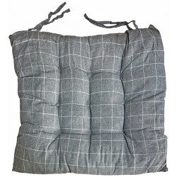 Μαξιλάρι καρέκλας polyester με γέμιση από σιλικονούχα βάτα καρώ γκρι 40x40x4cm 39-950-1896 ΚΩΔ.11149 Μαξιλάρι καρέκλας polyester με γέμιση από σιλικονούχα βάτα καρώ γκρι 40x40x4cm 39-950-1896 ΚΩΔ.11149