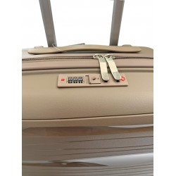 Βαλίτσα από πολυπροπυλένιο τροχήλατη με κλειδαριά ασφαλείας π34xβ20xυ54-102cm καφέ taupe ΚΩΔ.11643