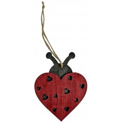 Διακοσμητική καρδούλα ξύλινη κρεμαστή 7,5x10cm σε κόκκινο χρώμα Μ1529 ΚΩΔ.11854