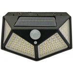 Ηλιακό φανάρι τοίχου πλαστικό μαύρο 100led με αισθητήρα 13,5x4,5x10cm 35-950-0959