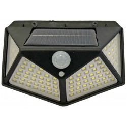 Ηλιακό φανάρι τοίχου πλαστικό μαύρο 100led με αισθητήρα 13,5x4,5x10cm 35-950-0959
