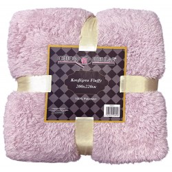Κουβέρτα fluffy διπλή ροζ 200x220cm 35133 ΚΩΔ.13332