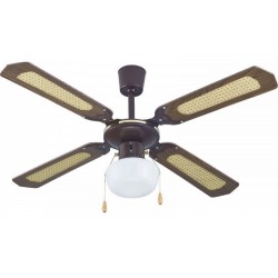 Ανεμιστήρας οροφής με φως σε καφέ χρώμα 50watt διάμετρο 105cm 3 ταχυτήτων PRCF-80276 ΚΩΔ.12515