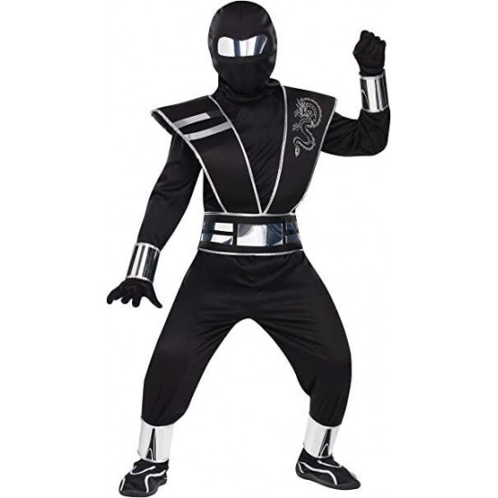 Mirror Ninja στολή παιδική σε μαύρο χρώμα ηλικία 7-8 ετών 5152-2 ΚΩΔ.11186