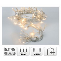 80 LED μπαταρίας σταθερά 8 μέτρα διάφανο καλώδιο θερμό λαμπάκι LED-80CWW ΚΩΔ.15206 80 LED μπαταρίας σταθερά 8 μέτρα διάφανο καλώδιο θερμό λαμπάκι LED-80CWW ΚΩΔ.15206