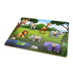 Puzzle Σφηνώματα άγρια ζώα πολύχρωμο 7 τεμαχίων 22x30cm Ξ.080.881 ΚΩΔ.15783