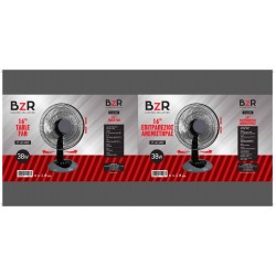 Ανεμιστήρας BZR επιτραπέζιος 38watt με 3 πτερύγια πλαστικά και ασφάλεια υπερθέρμανσης 40x55cm μαύρο MB13727