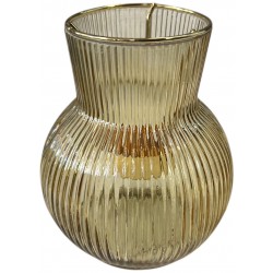 Γυάλινο κηροπήγιο χρυσό με θήκη για ρεσώ 11x13cm 04.CAN24113 ΚΩΔ.15529
