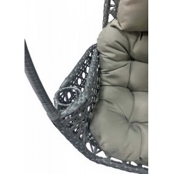 Κούνια κήπου wicker κρεμαστή με μαξιλάρια και 2 ποτηροθήκες γκρι 105x81x200cm ΚΩΔ.14714 Κούνια κήπου wicker κρεμαστή με μαξιλάρια και 2 ποτηροθήκες γκρι 105x81x200cm ΚΩΔ.14714