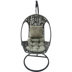 Κούνια κήπου wicker κρεμαστή με μαξιλάρια και 2 ποτηροθήκες γκρι 105x81x200cm ΚΩΔ.14714 Κούνια κήπου wicker κρεμαστή με μαξιλάρια και 2 ποτηροθήκες γκρι 105x81x200cm ΚΩΔ.14714